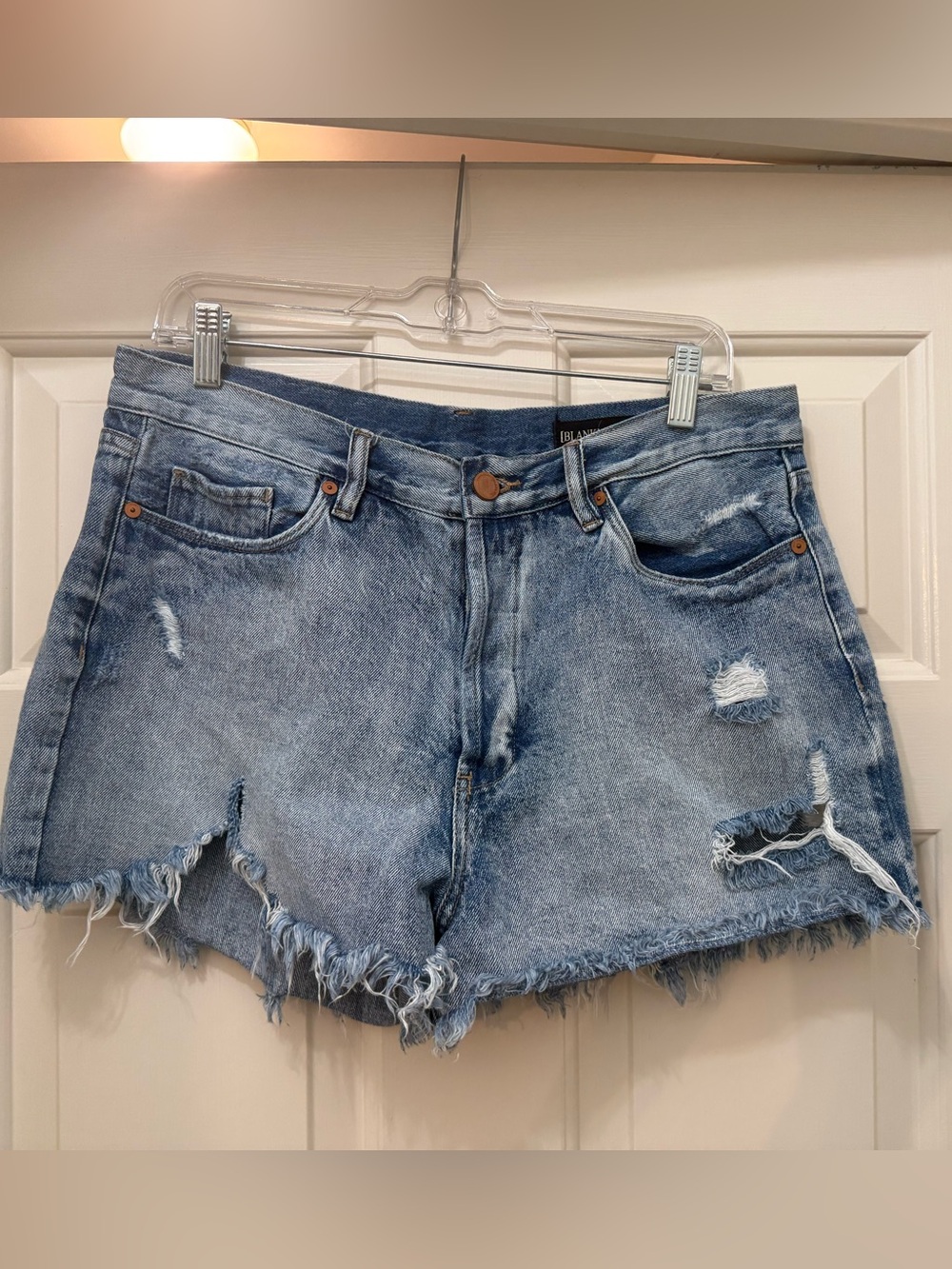 Blank NYC Light Blue Distressed Denim Shorts